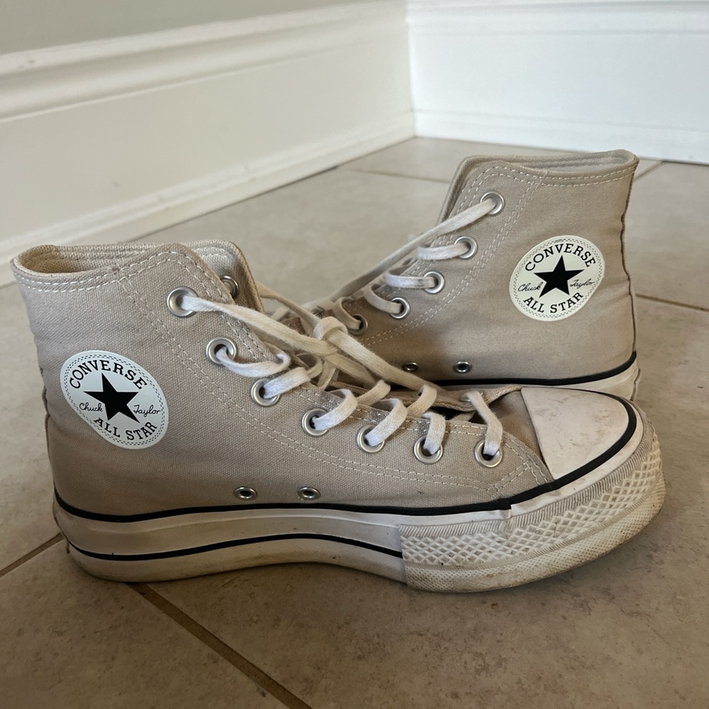 Converse Cream High-Top Sneakers